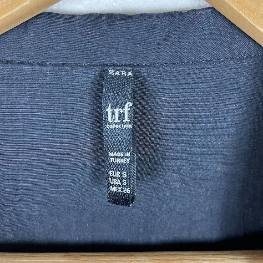 Zara TRF Black Wrap Blazer Romper Lyocell Belted Long Sleeve Size S